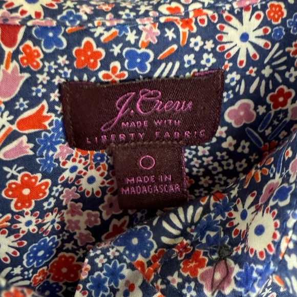 J. Crew Liberty Kayoko Floral Slim Perfect Shirt Deep Blue Multi Casual 0 - Picture 8 of 13